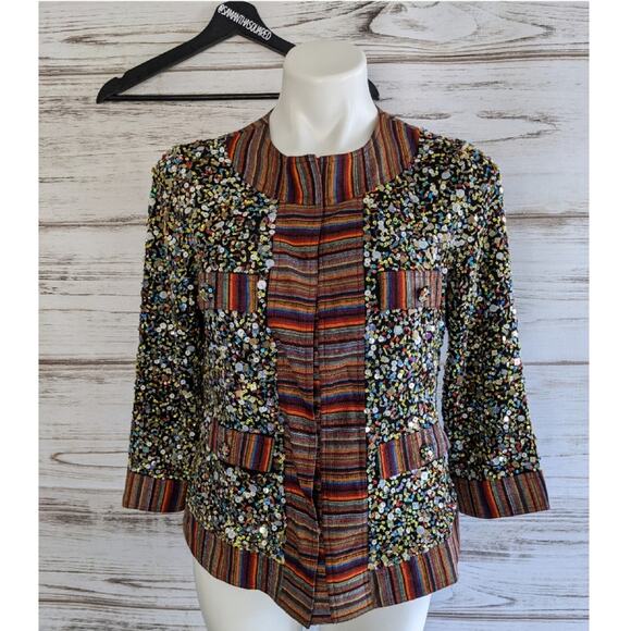 Berek Multicolor Sequin Party Jacket size Medium - Picture 1 of 7